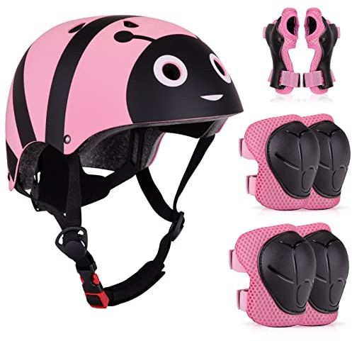 Kinderhelm für 2 3 4 5 Jahre Mädchen Junge, Sicherer Fahrradhelm Kinder mit Knieschoner, Größe: 50-54 cm, Helm für Fahrrad Skateboard Scooter Motorrad Laufrad, Roller