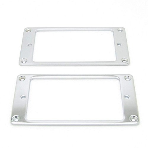 Pxyelec Humbucker-Tonabnehmer für E-Gitarre, Chrom, Metall, flach, Dicke 2 mm, 2 Stück