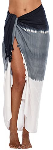 SHU-SHI Ombre Sarong Damen Pareo Strandtuch & Bikini Cover Up, Wickelrock Strandkleid, 100% Viskose Tie-Dye