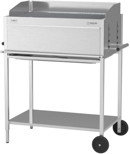 Schickling Holzkohlegrill Walter XL - Basic BBQ Edelstahlgrill Grillwagen, Rechteckig, 100% Edelstahl, Holzkohle Grill - Made in Germany - Direkt vom Hersteller