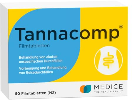 Tannacomp 50 Filmtabletten bei akutem Durchfall & Bauchkrämpfen - schnelle & zuverlässige Hilfe - für Kinder ab 5 Jahren