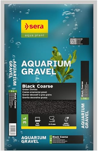 sera Aquarium Gravel Black Coarse 3 L | Bodengrund für alle Süßwasseraquarien | verträglich für Fische, Welse und Garnelen | natürliche Optik