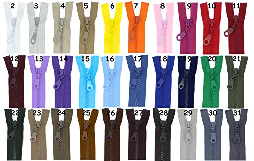 FIM Reißverschluss Kunststoff/Plastik Zähne Nr.5 mittelgrob Teilbar für Jacken Farbe: 1 - schwarz (322), 70cm lang