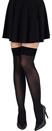 looksy Overknee-Socken für Damen kniehoch lang einfarbig für Mädchen Schule Cosplay Uniform Strümpfe 60 den