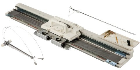 Silver-Reed SK-280 Strickmaschine, Kunstoff, Weiß, 112 x 26 x 120cm (LxBxH) inkl. Fadenführung