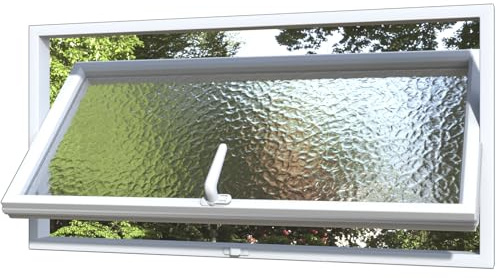 Rechteckiges Fenster Aus Metall, 360° Drehbares Kellerfenster mit Gehärtetem Glas und Griffen, Belüftete Ersatzfenster Einbau-fenster für Badezimmer Küche Wohnzimmer Keller (weiß, 80 x 40 cm)