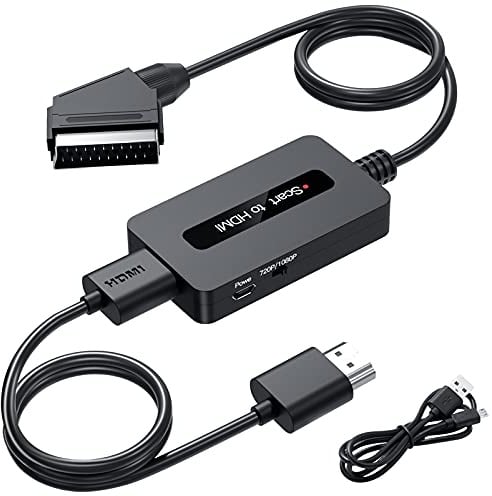 Kirolle Scart auf HDMI Konverter, Scart zu HDMI Konverter für Sky/DVD/STB zur Anzeige auf HDTV