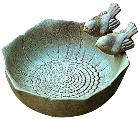 Vogeltränke,Keramik-Vogeltränke,Vogelfutterschale Spielzeug für Hof,Garten,Dekoration,Blütenblatt,Vogelfutterspender,Wasserschale,Wildvogel-Futterspender