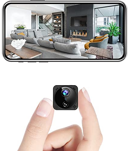 HYCENCY Mini Kamera 4K WLAN Überwachungskamera Live Übertragung Handy APP WiFi Kleine Sicherheitskamera für Innen mit Langer Akkulaufzeit, Cloud Speicher, Nachtsicht, Bewegungserkennung