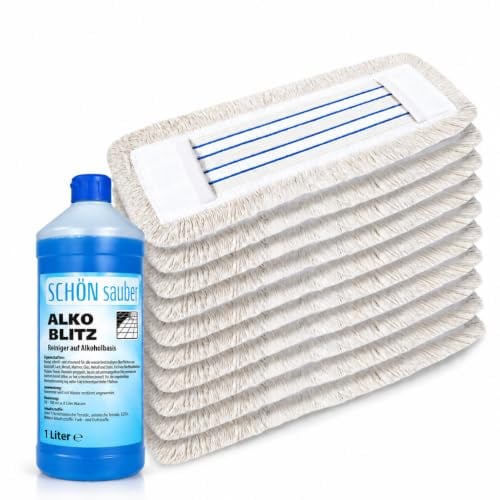 10 Stück 50cm Profi Baumwolle Wischmop Baumwollmop Bodenwischer Wischmopp Prime Mop Best 50 cm