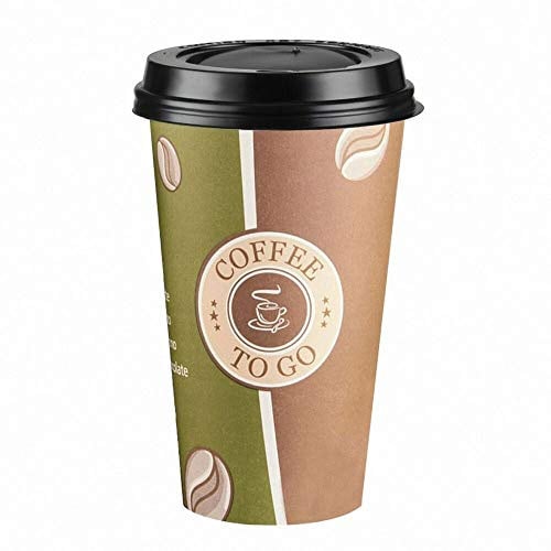 PDTXCLS 100 STK. Kaffeebecher Premium Coffee to go mit Deckel, Pappe beschichtet 400 ml
