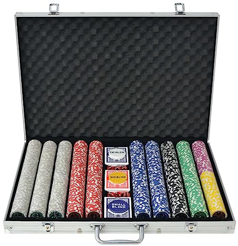 vidaXL Pokerkoffer 1000 Laser Pokerchips Aluminium Koffer Pokerset Poker Set