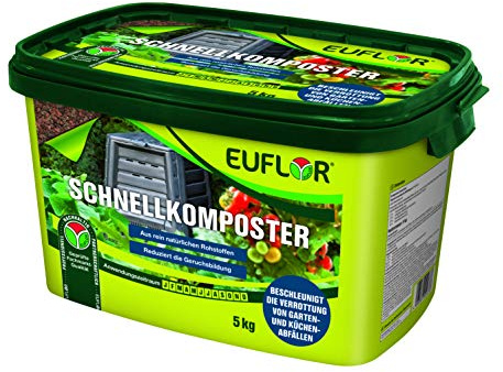 Euflor Schnellkomposter 5 kg•Beschleunigt die Verrottung organischer Abfälle auf Natürliche Art•Magnesiumkalk und wertvollen organischen Bestandteilen • schnelle Umwandlung zu fruchtbaren Humus
