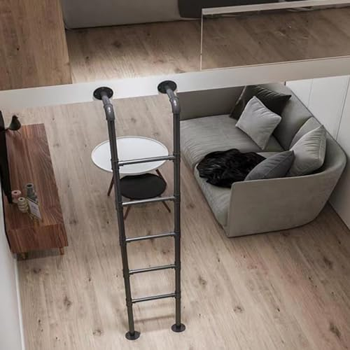 YEHOZZ An Der Wand Montierte Metall-Etagenbettleiter, 4 Fuß Bis 7 Fuß Hohe Dachbodentreppe, Kellerausstiegsleiter, Robuster Hochbettleiter-Ersatz Für Baustelle, Garage, Zuhause,7.3FT/2.23M/87.6IN