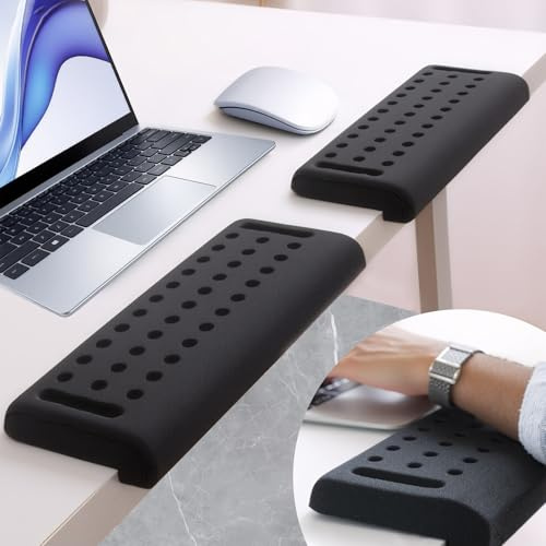 Fentar 2 Stück L-Förmige Handballenauflage Tastatur, Memory Foam Handauflage Tastatur, Rutschfeste Ergonomisches Armauflage Schreibtisch, Wrist Rest zur Stresslinderung, Handgelenkauflage für Büros