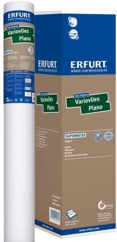 Erfurt Variovlies PLANO Superweiss 20X0.75 Glattvlies Tapete 4 Rollen 1003704