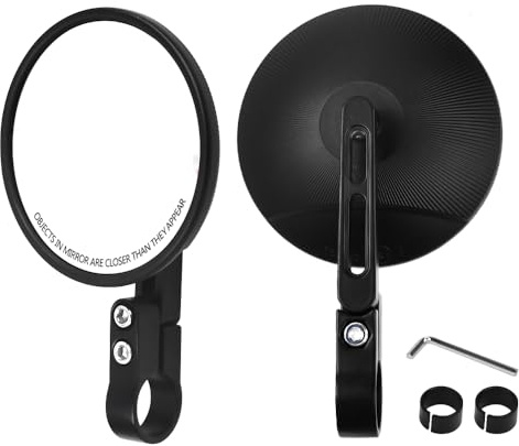 Huucozn 2 Stück Lenkerendenspiegel E24 geprüft Motorrad Spiegel 360°Drehbar Motorradspiegel 22-25mm Lenker Motocross Lenkerspiegel Motorrad Runde Rückspiegel Kompatibal mit Scooter Roller ATV Moped