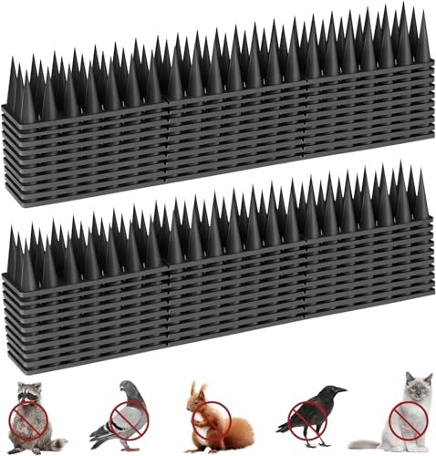 YMYH Taubenabwehr, Taubenabwehr Spikes 5,7m Kunststoff 20 Stück | Schwarz Vogelabwehr Spikes, Vogelschutz für Balkon, Dach, Garten, Zaun, Fensterbank - Tierfreundliche