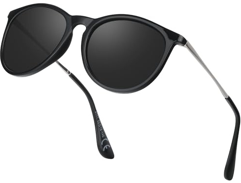 Perkanion Polarisierte Sonnenbrille Damen Rund UV400 Schutz Sonnen Brille Cateye Retro Vintage Sunglasses Woman
