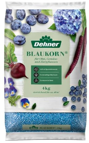 Dehner Blaukorn, hochwertiger Dünger für Gemüse / Zierpflanzen, organischer NPK-Dünger, chloridarm, erhöter Stickstoff-Anteil, 4 kg, für ca. 40 qm, bunt