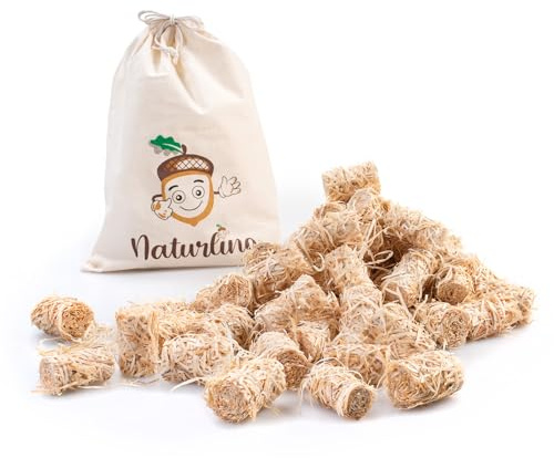 naturling Holzwolle Anzünder gewachst 5kg - ca. 400 Stück - natürlicher Bio Kaminanzünder und Grill mit Vorratsbeutel (5kg)