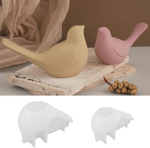 WIKIMO 2 Stück Silikonformen Gießformen Vogel, 3D Gießformen Silikon Frühling zum Gießen, Giessformen Silikon Ostern, Vogel Gips Zum Gießen Giessformen