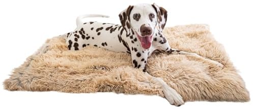 Best Friends by Sheri Shag - Beruhigende Kuscheldecke für Haustiere - mit Kunstfell - Taupe - S 76 x 102 cm