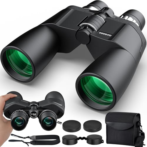 DEESOO Zoom Fernglas 12-36x50 für Erwachsene, BAK4 & FMC-Vergütung, inklusive Tragetasche, Tragegurt und Okularschutz – Ideal für Vogelbeobachtung, Jagd, Reisen, Konzerte, Outdoor-Sport