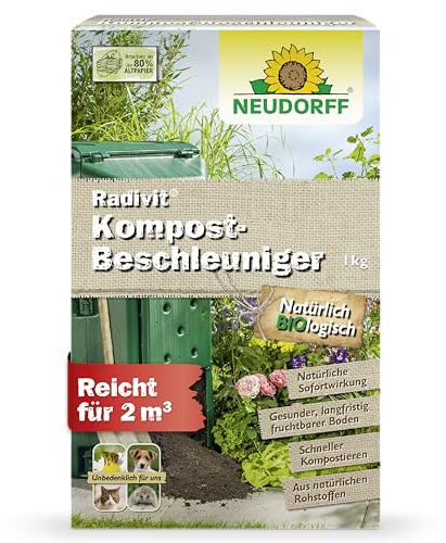 Neudorff Radivit Kompost Beschleuniger 1 kg für 2 m³ - Bio Schnellkomposter zersetzt Kompostabfälle mit Sofort- & Langzeitwirkung. Kompoststarter