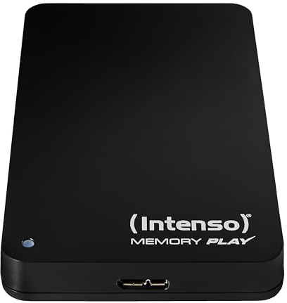 Intenso 6021460 Memory Play 1TB externe TV-Festplatte (6,35 cm (2,5 Zoll), 5400rpm, 8MB Cache, USB 3.2 Gen 1x1) inkl. TV-Halterung schwarz