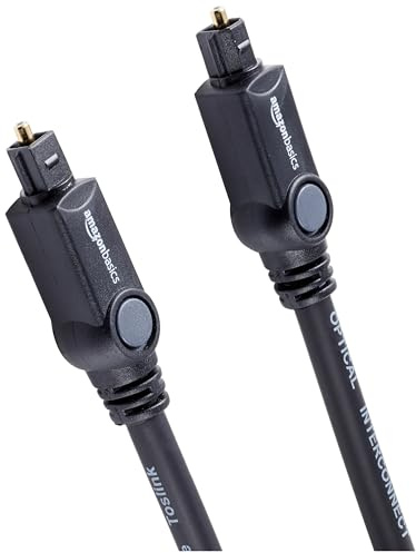 Amazon Basics Toslink Optisches Digital-Audiokabel, 1.8 m, Schwarz, Fernseher