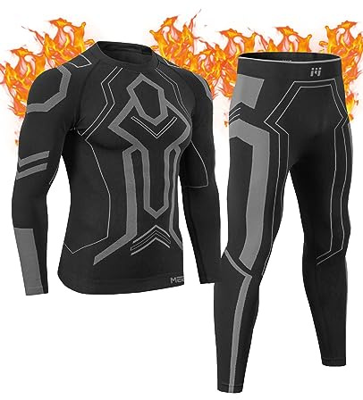 MEETWEE Thermounterwäsche Herren Atmungsaktiv Männer Thermo Funktionswäsche Winter Skiunterwäsche Unterwäsche Thermounterhemd Thermounterhose Base Layer Ski Winter Sport