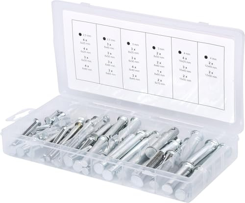 KS Tools 970.0210 Sortiment Sicherungsbolzen, Ø 5-12mm, 21 Größen, 60-tlg.