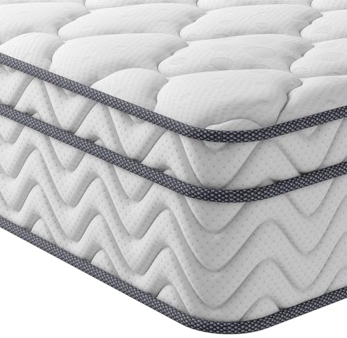 Vesgantti Matratze 90x200 7-Zonen Federkernmatratze Taschenfederkernmatratze Mittelfeste Orthopädischem Tonnentaschenfederkernmatratze (H3, Box-top 26cm)