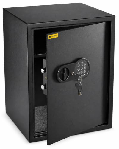 HomeSafe HV50E Möbeltresor mit Elektronikschloss, 50x35x35cm (HxBxT), Digitaler Tresor für Zuhause, Geldsafe für Geld Aufbewahrung, Dokumentensafe fürs Büro