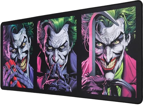 SUBSONIC – XXL-Mauspad Joker – Schreibtischunterlage 90 x 40 cm – Mauspad mit Glatter, für Maussensoren Optimierter Oberfläche, Rutschfester Unterseite und Vernähten Kanten – Schwarz