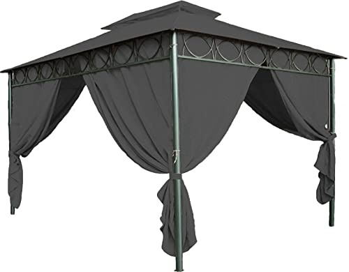 Ersatzdach für Pavillon Cape Town 4x3 in anthrazit - Pavillondach wasserdicht - PVC Beschichtung