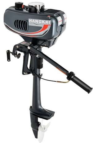 TESUGN 3.5PS Außenbordmotor Benzinmotor, 2-Takt 49cc Aussenborder Benzinmotor Luftkühlsystem Bootsmotor Fischerboot Motor, Leistungsstarker Außenborder Bootsmotor CDI System