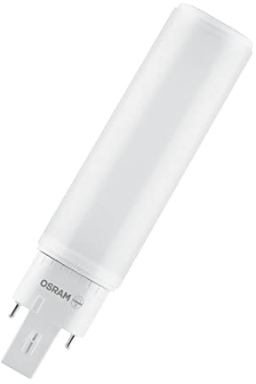 Osram DULUX D 13 LED-Lampe für G24d-1 Sockel, 6 Watt, 600Lumen, Warmweiß (3000K), rotierbar, Ersatz für herkömmliches 13W-Dulux Leuchtmittel, Weiß