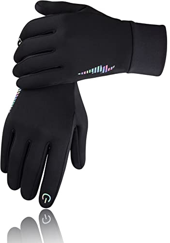 SIMARI Kinder Handschuhe Thermo Winterhandschuhe Fahrradhandschuhe Laufhandschuhe Anti-Rutsch Touch Screen Skifahren Outdoor Sport für mädchen Jungen 3-15 Jahre SMRG106 (Schwarz XXL)