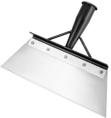 QWORK® Bodenschaber 300mm, Gartenhandschaufel, Eisscharre, Farbschaber, Reinigungsschaufel, Manganstahl