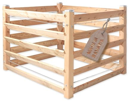 Moderner Komposter Single ca. 120x120 cm Höhe 80 cm aus Lärchenholz Massivholz Steckkomposter Kompostsilo Holzkomposter Stecksystem