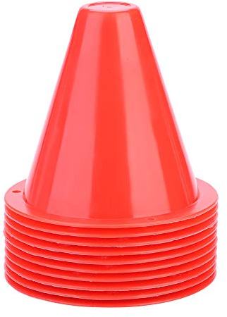 MAGT Markierungskegel Fußball, 10 Stück 3,35 Zoll Fußball Hütchen Fußball Trainingskegel für Kinder Sports Agility Training Fussball Spiele(Farbe:Rot)