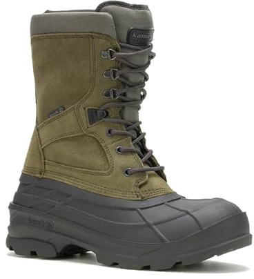 Kamik Nation Plus Schneestiefel – wasserdichte Winterstiefel für Herren – isolierte Schneeschuhe für Herren – hohe Traktion Grip Arbeitsschuhe – Schnürverschluss mit Mittelfußhaken & Riemen
