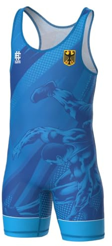 Extreme Hobby - Ringertrikot für Kinder der Deutschen Nationalmannschaft professioneller Kompressionsanzug für Wettkämpfe, Wrestling Singlet