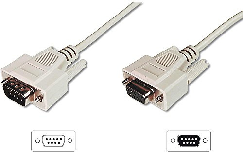DIGITUS Serielles Anschluss-Kabel - D-Sub 9 zu D-Sub 9 - Stecker zu Buchse - 2.0m - Verlängerungskabel - Beige