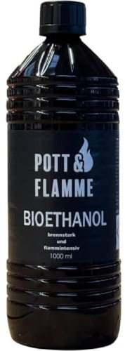 Pott & Flamme Bioethanol 1000 ml Flasche mit Sicherheitsverschluss (1)