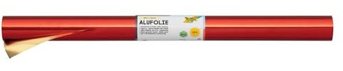 folia R 12 - Alufolie auf Rolle, doppelseitig kaschiert, ca. 50 cm x 10 m, rot / gold - ideal zum Basteln und Verpacken