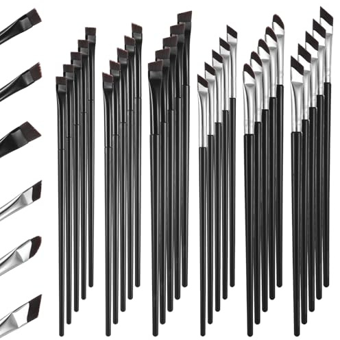 30 Stück Augenbrauen Pinsel Dünn, Pinsel Augenbrauen, Gel Eyeliner Pinsels, Dünn Eyeliner Pinsell Schräg Make Up, Abgewinkelter Schräge Augen Pinsels für Frauen Salon