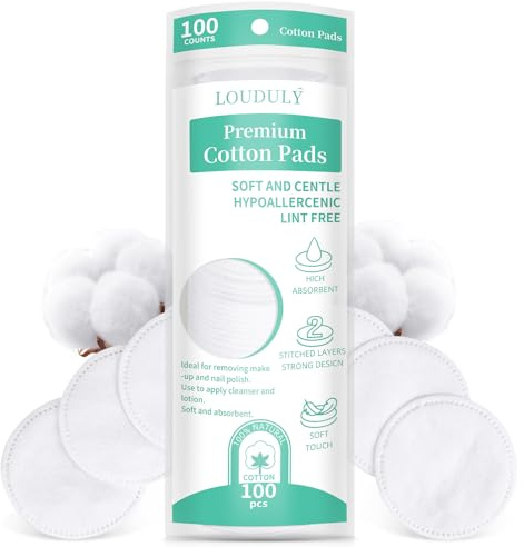 LOPHE Wattepads Rund, 100 Stück Wattepads zum Abschminken, Extra Weiche und Fusselfreie Baumwollpads, Doppelseitig Erhältlich, für Make Up, Salon, Lotion